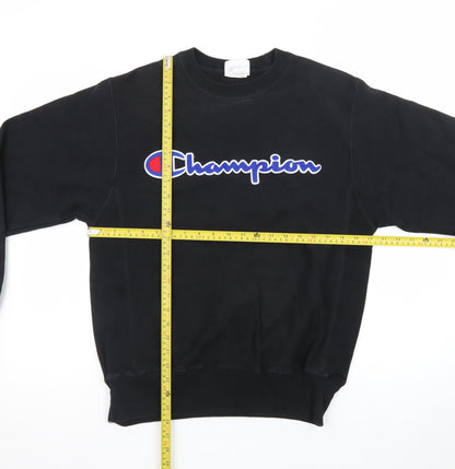 Champion Men's Black Small Reverse Weave Logo Sweatshirt