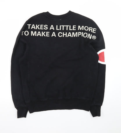 Champion Men's Black Medium Crew Neck Graphic Sweatshirt
