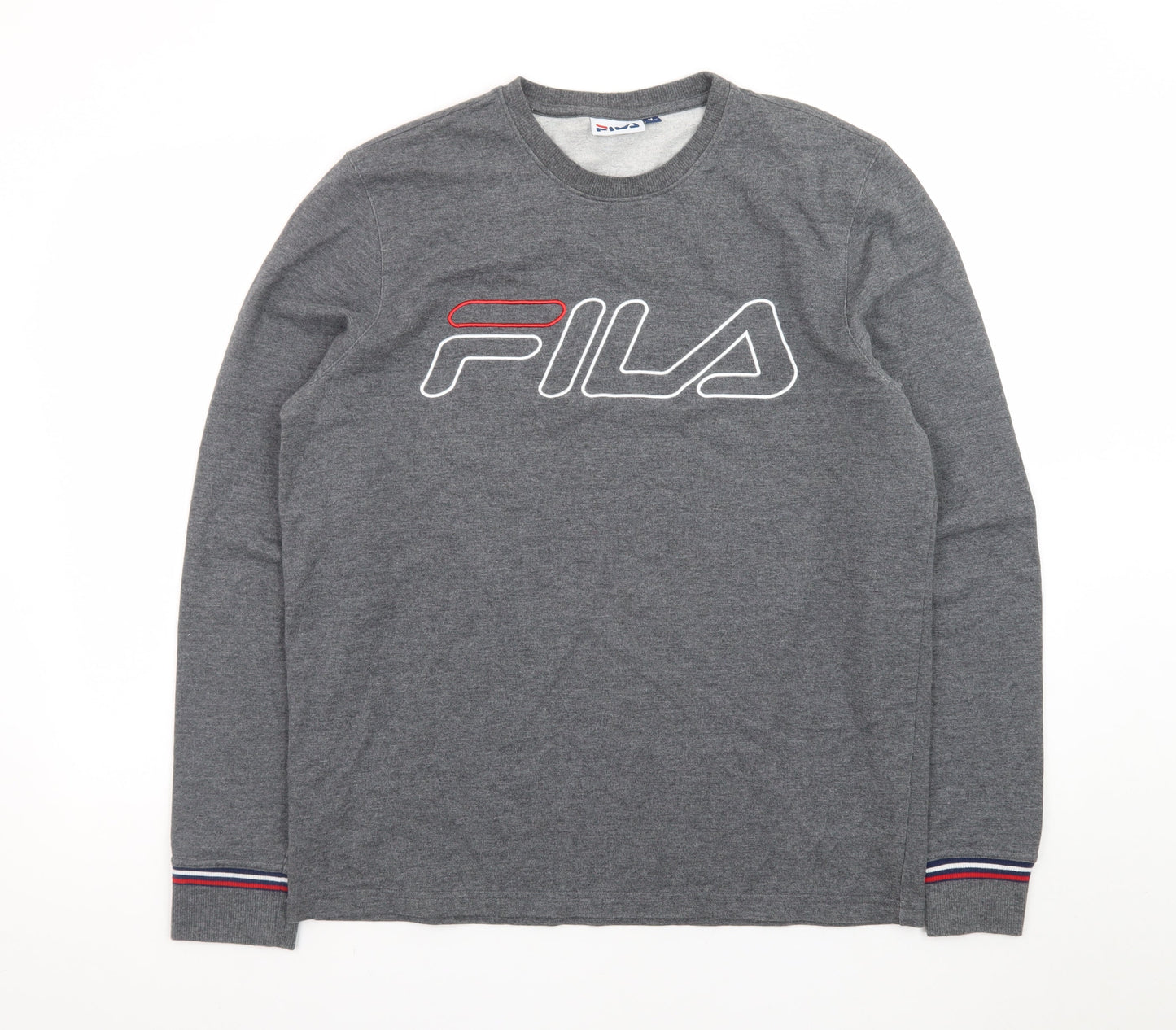 Fila Men's Grey Logo Pullover Sweatshirt Size M
