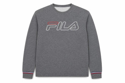 Fila Men's Grey Logo Pullover Sweatshirt Size M