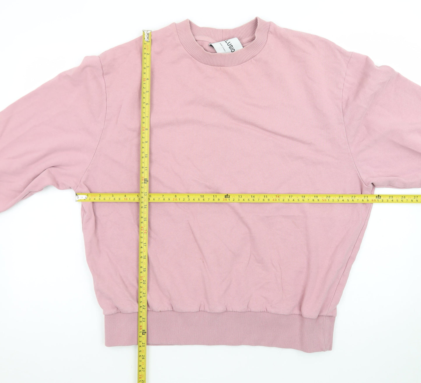Collusion Mens Pink Crew Neck Cotton Pullover Sweatshirt Size L