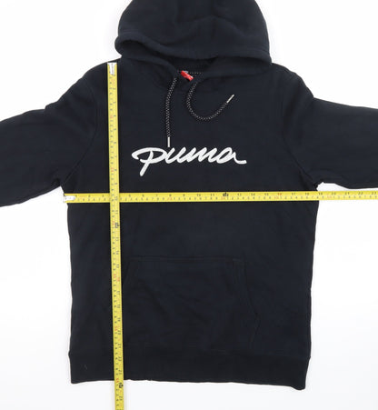 Puma Men's Black Pullover Hoodie L Logo Sportswear Sweatshirt