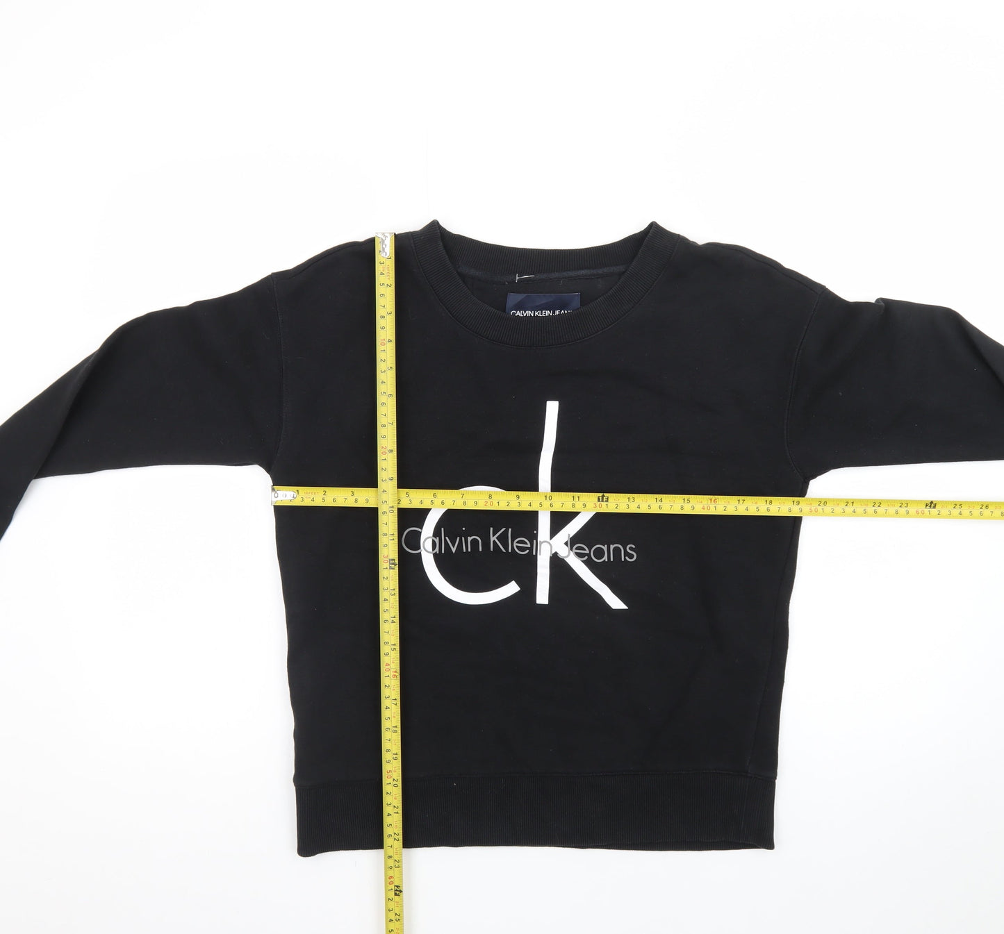 Calvin Klein Jeans Men’s Black Small Logo Pullover Sweatshirt