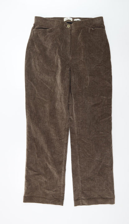 Northern Reflections Women Brown Corduroy Stretch Trousers Size 10 Regular