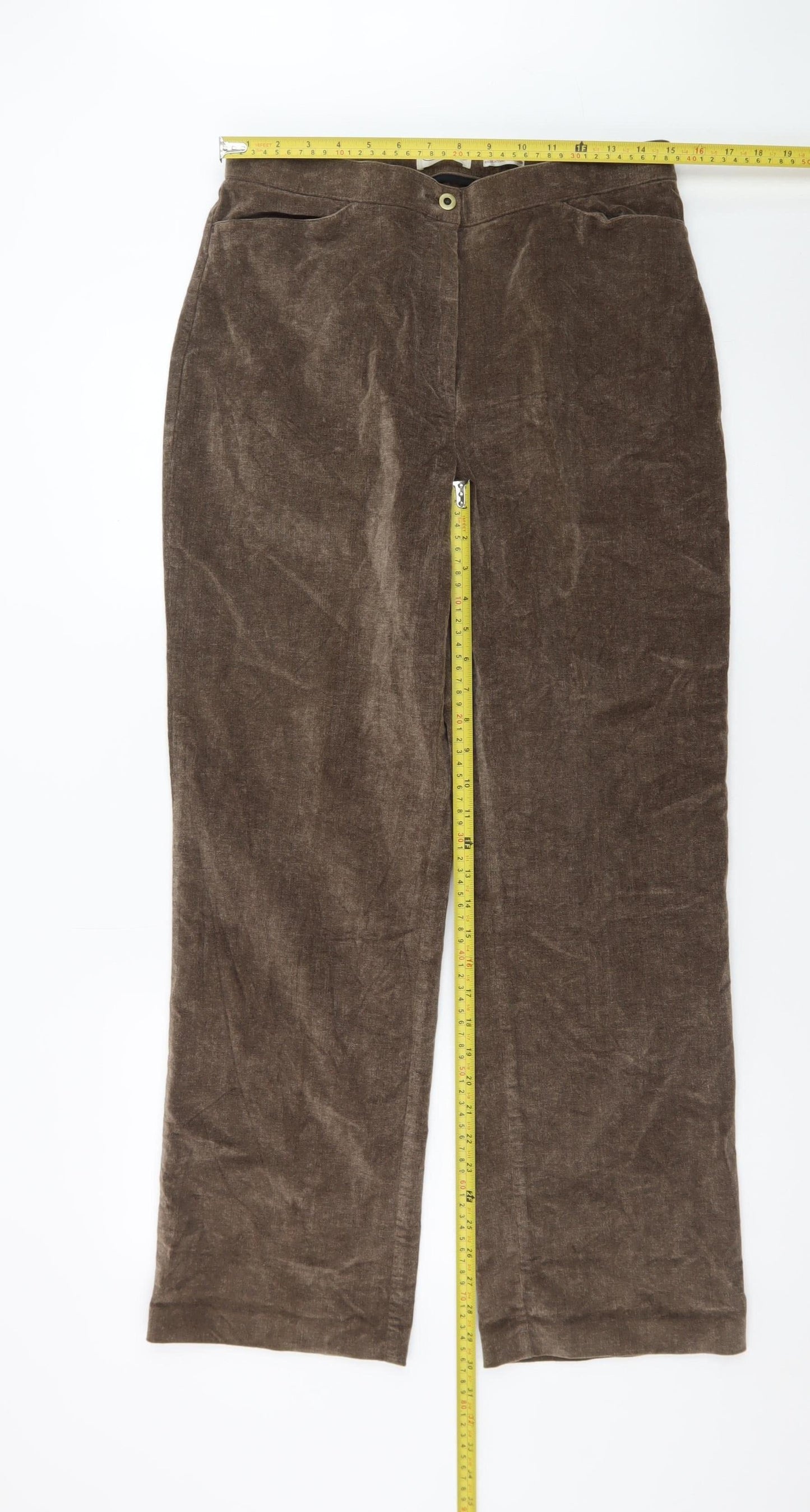 Northern Reflections Women Brown Corduroy Stretch Trousers Size 10 Regular