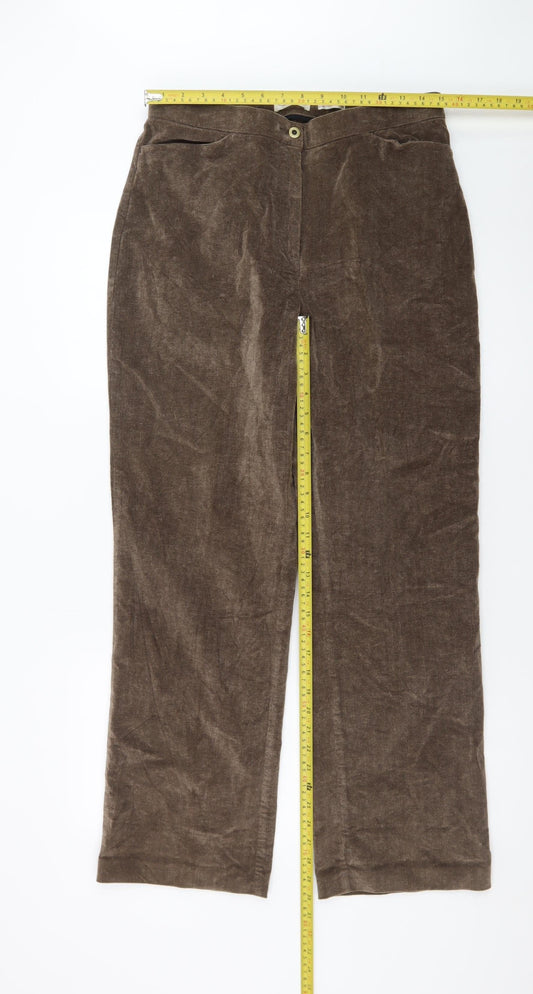 Northern Reflections Women Brown Corduroy Stretch Trousers Size 10 Regular