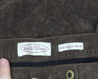 Northern Reflections Women Brown Corduroy Stretch Trousers Size 10 Regular