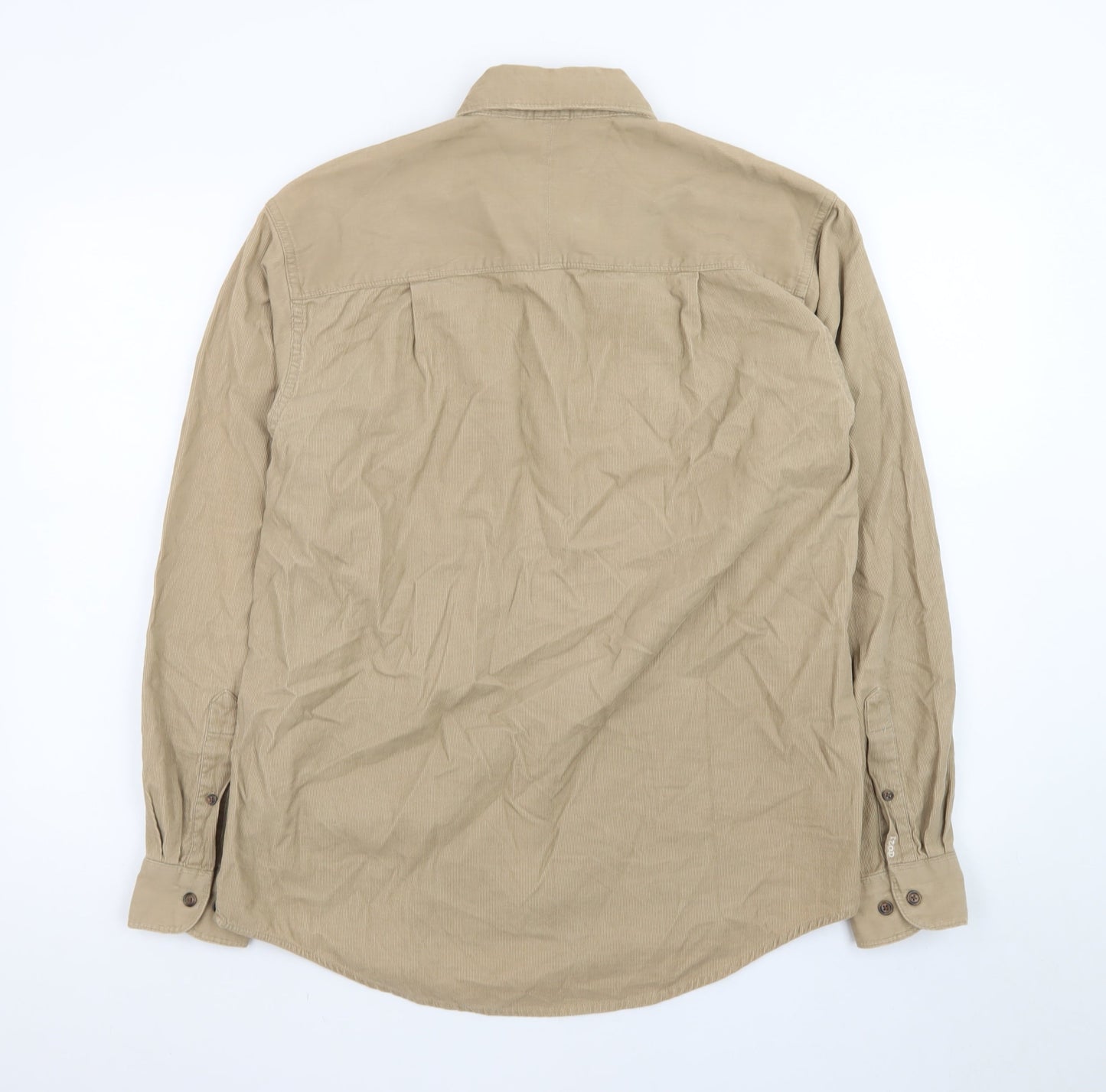 Izod Men’s Beige Corduroy Long Sleeve Button-Up Shirt Size S