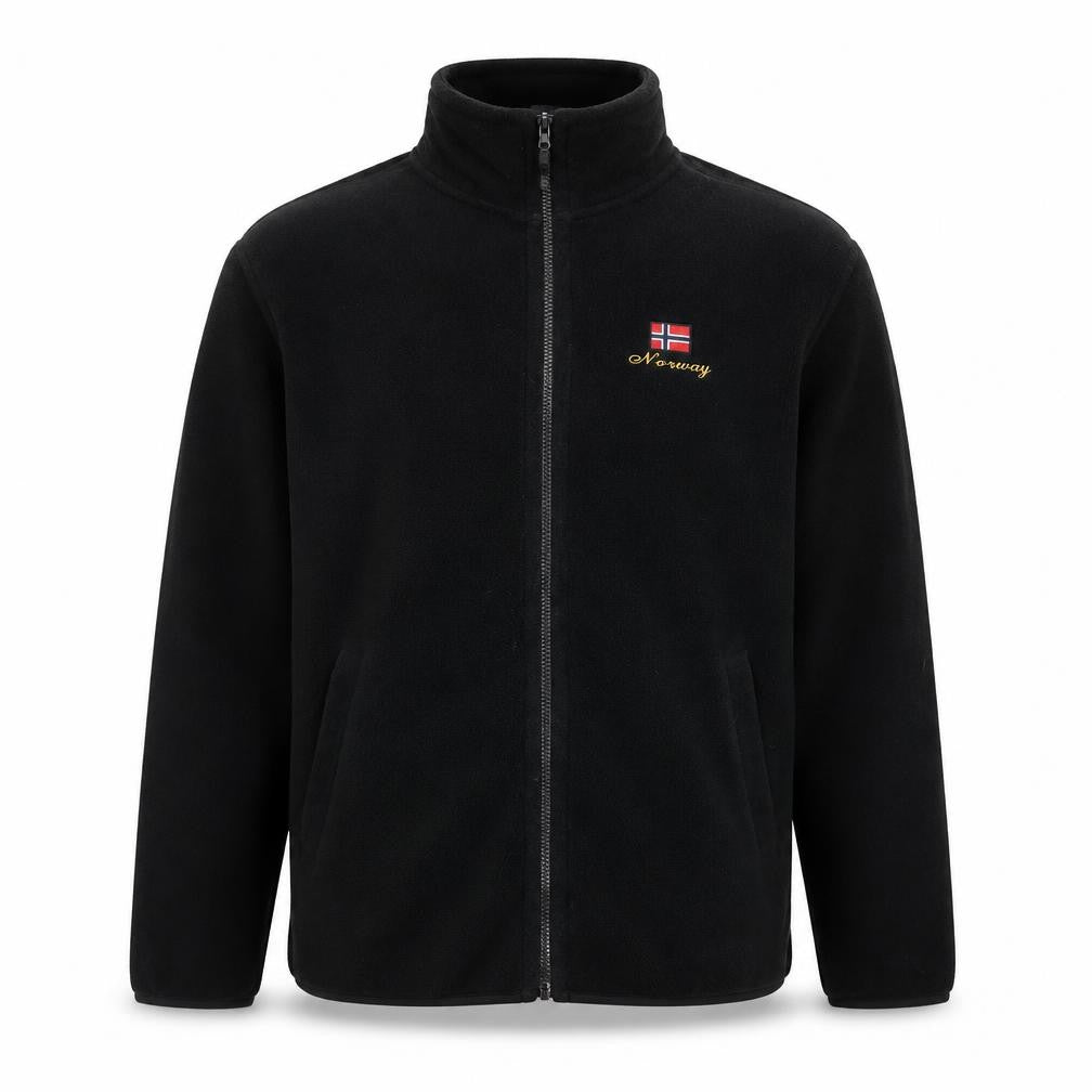 YOU Classic Men's Black Fleece Full Zip Mid-Length Jacket M