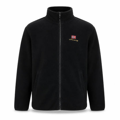 YOU Classic Men's Black Fleece Full Zip Mid-Length Jacket M