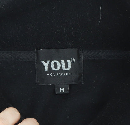 YOU Classic Men's Black Fleece Full Zip Mid-Length Jacket M
