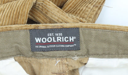 Woolrich Men's Beige Corduroy Pleated Trousers 34W 34L