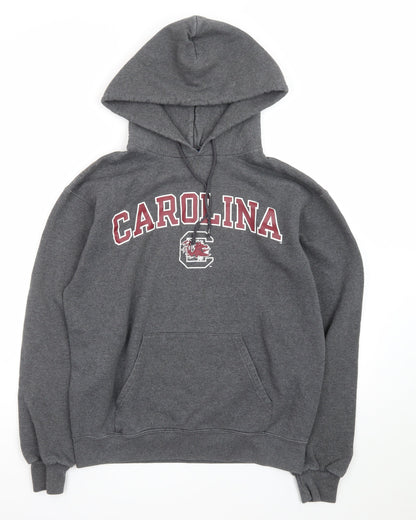 Champion Men's Grey Pullover Hoodie Medium Graphic Fleece