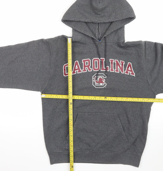 Champion Men's Grey Pullover Hoodie Medium Graphic Fleece