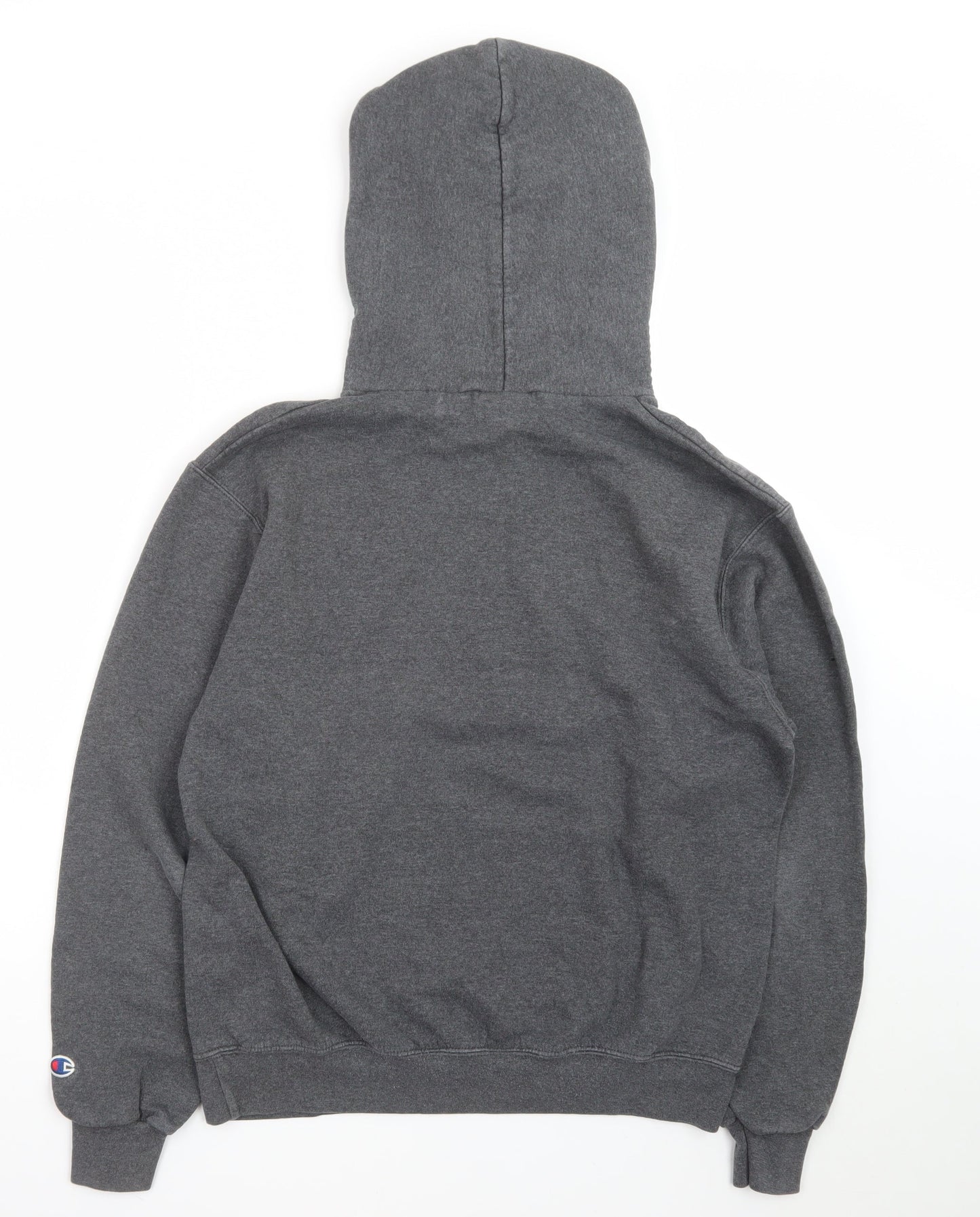 Champion Men's Grey Pullover Hoodie Medium Graphic Fleece