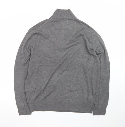 Dockers Men’s Grey 1/4 Zip High Neck Knit Jumper Size L