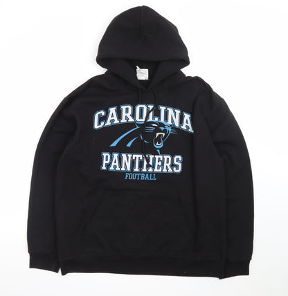 NFL Team Apparel Men's Black Carolina Panthers Pullover Hoodie L