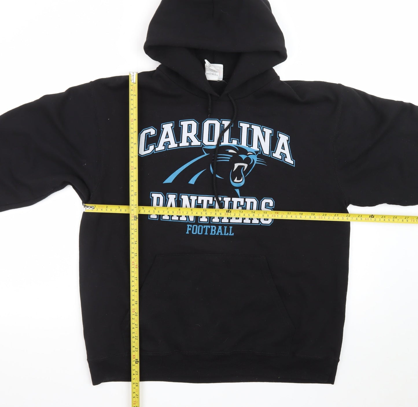 NFL Team Apparel Men's Black Carolina Panthers Pullover Hoodie L
