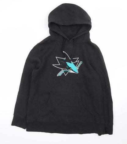 Fanatics Mens Black Sports Graphic Pullover Hoodie Size L