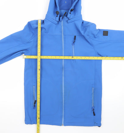 INDIGO JEANS CODE Men's Blue Softshell Hooded Jacket Size S