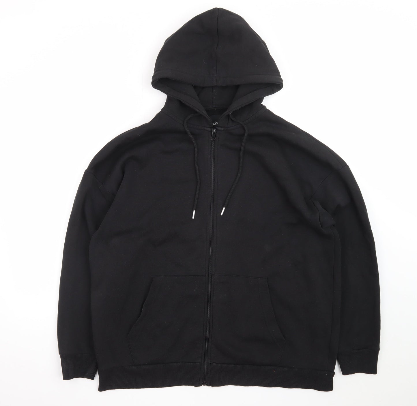 boohoo Men's Black Full Zip Hoodie Size M Regular Fit