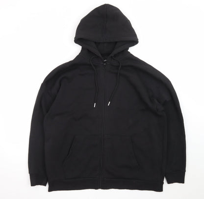 boohoo Men's Black Full Zip Hoodie Size M Regular Fit