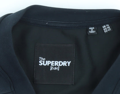 Superdry Men's Black Cotton Blend Pullover Sweatshirt Size L