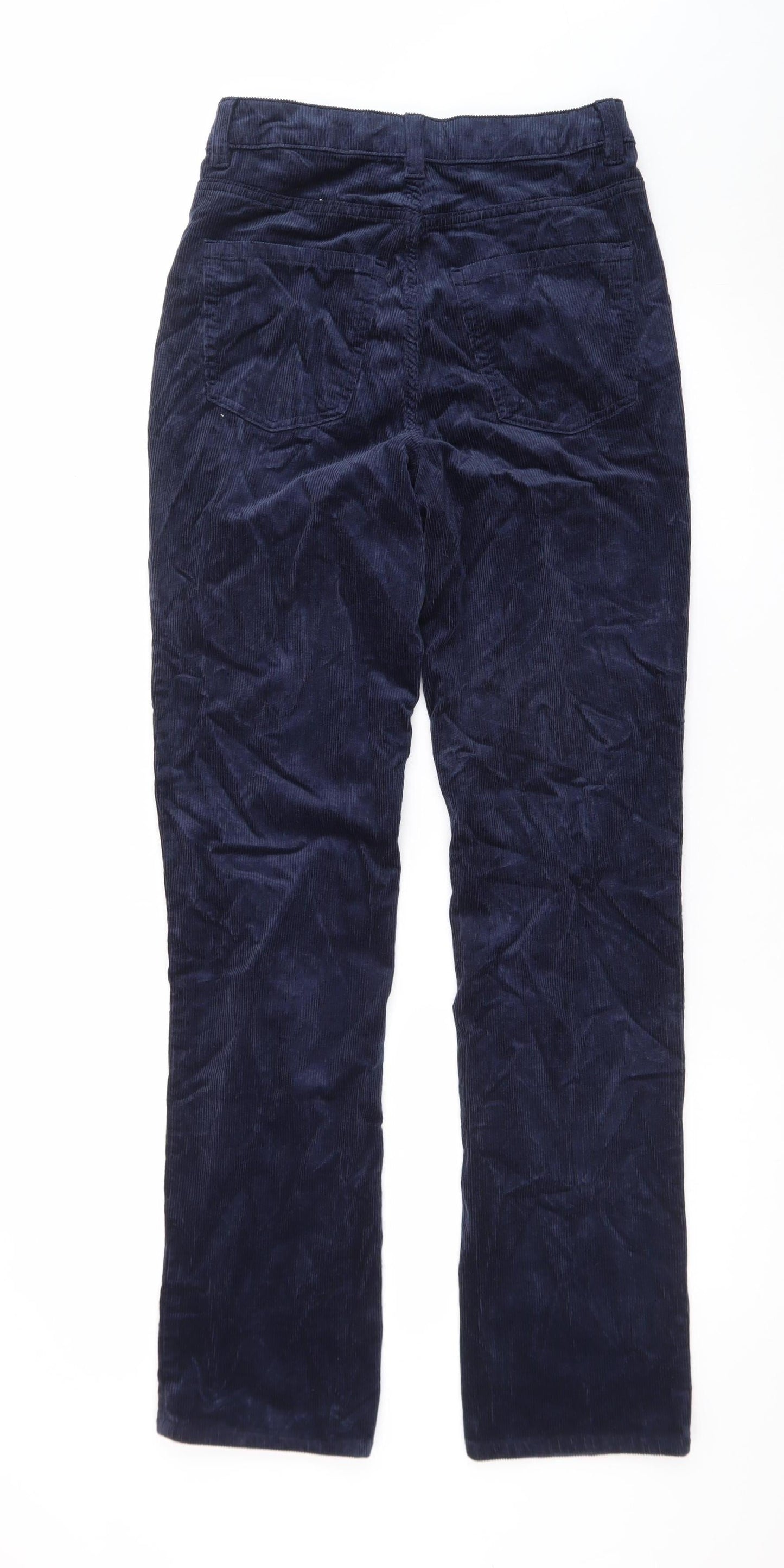 Marks and Spencer Women's Navy Corduroy Straight Trousers Size 8