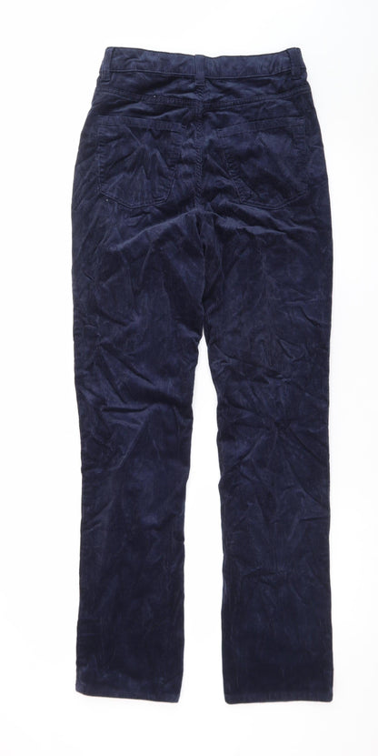 Marks and Spencer Women's Navy Corduroy Straight Trousers Size 8