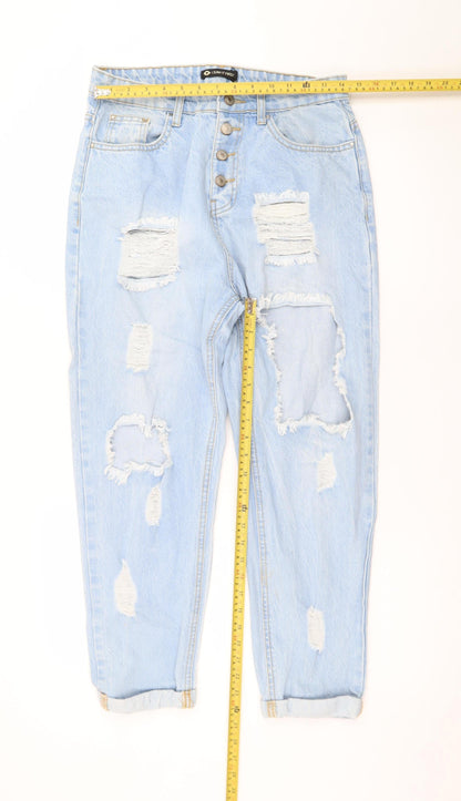 I Saw It First Women's Blue Distressed Mom Jeans Size 16