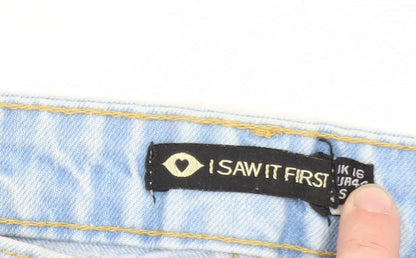 I Saw It First Women's Blue Distressed Mom Jeans Size 16