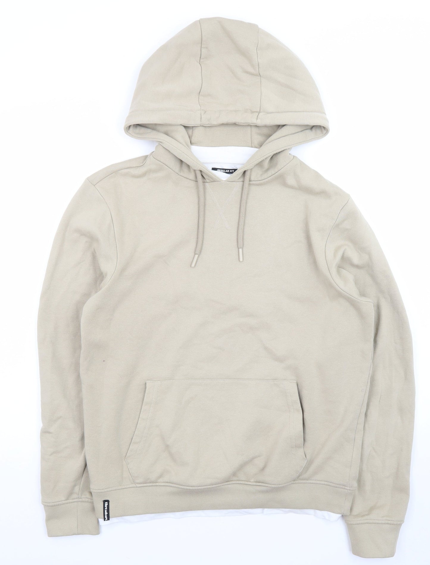 Threadbare Mens Beige Pullover Hoodie Size S Regular Fit