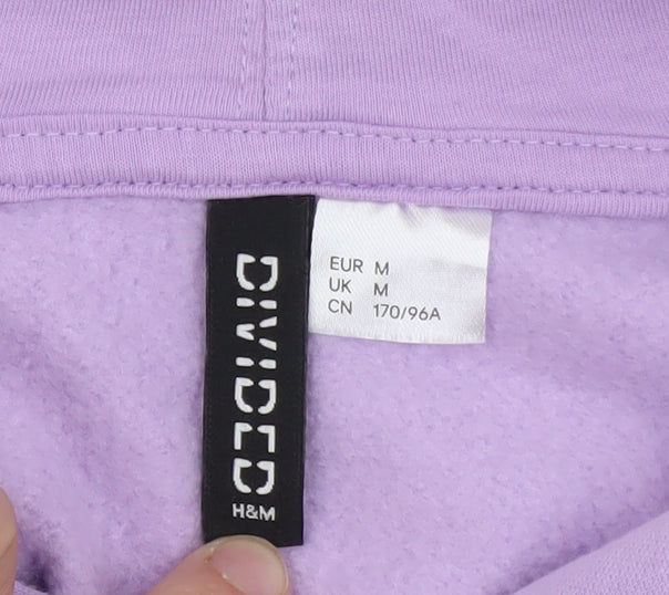 H&M Divided Womens Purple Full Zip Cropped Hoodie Size M