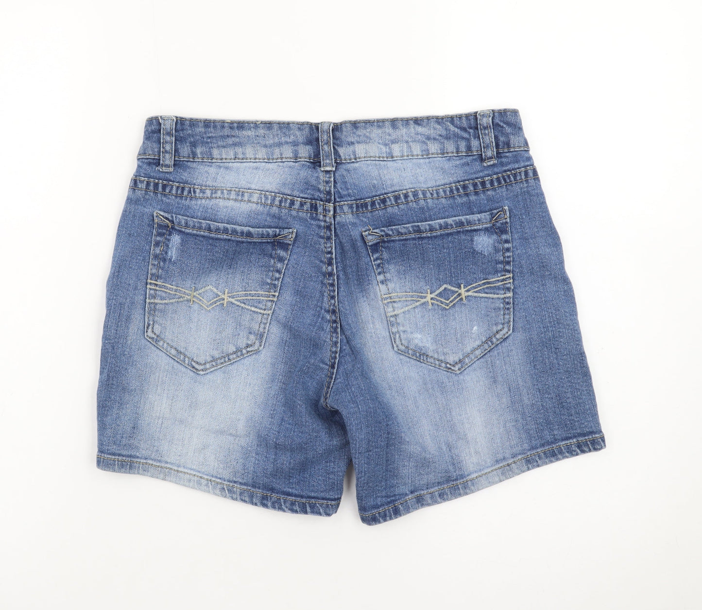 Mudd Womens Blue Denim Boyfriend Shorts Size 10 Stretch Casual