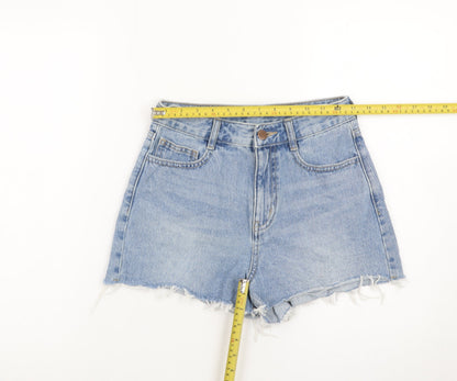 AURA Womens Blue Denim Cut-Off Shorts Size 10 High Waist
