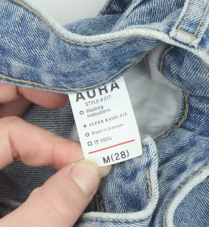 AURA Womens Blue Denim Cut-Off Shorts Size 10 High Waist
