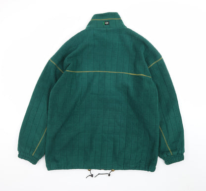 Outdoor Scene Mens Green Fleece Full Zip Jacket Size M
