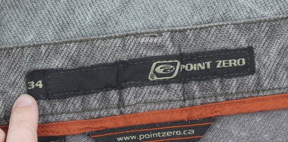Point Zero Men's Grey Chino Trousers Size 34 Regular Fit