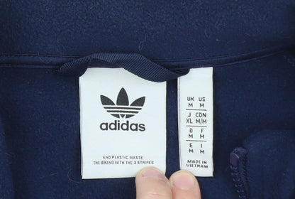 Adidas Men Blue Fleece Full Zip Basic Jacket M Sports Casual
