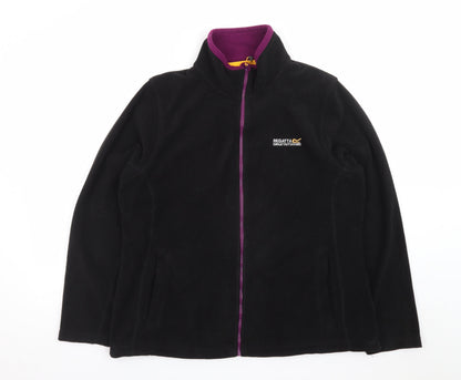 Regatta Women's Black Fleece Jacket Size 16 Full Zip Outdoor
