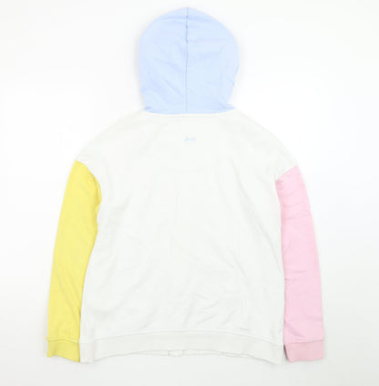 Joules Womens Multicoloured Full Zip Hoodie UK 10 Cotton Blend