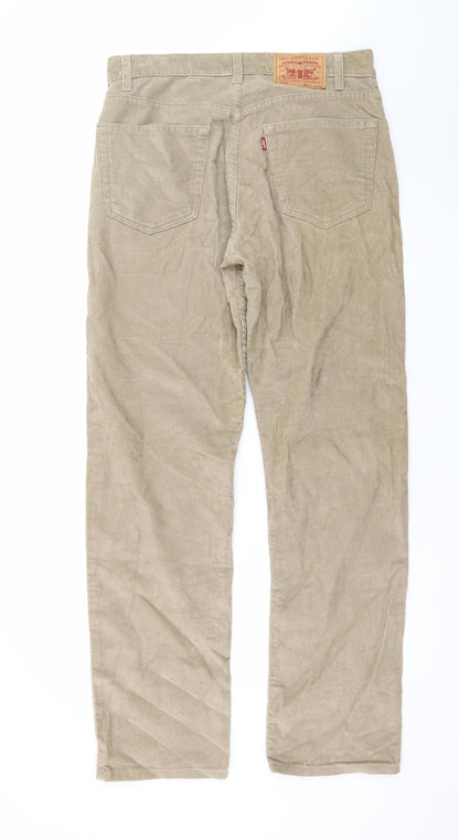 Levi's 505 Men's Beige Corduroy Straight Leg Trousers W32 L34
