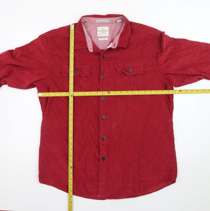 Tommy Bahama Men's Red Cotton Corduroy Long Sleeve Button-Up Shirt XL