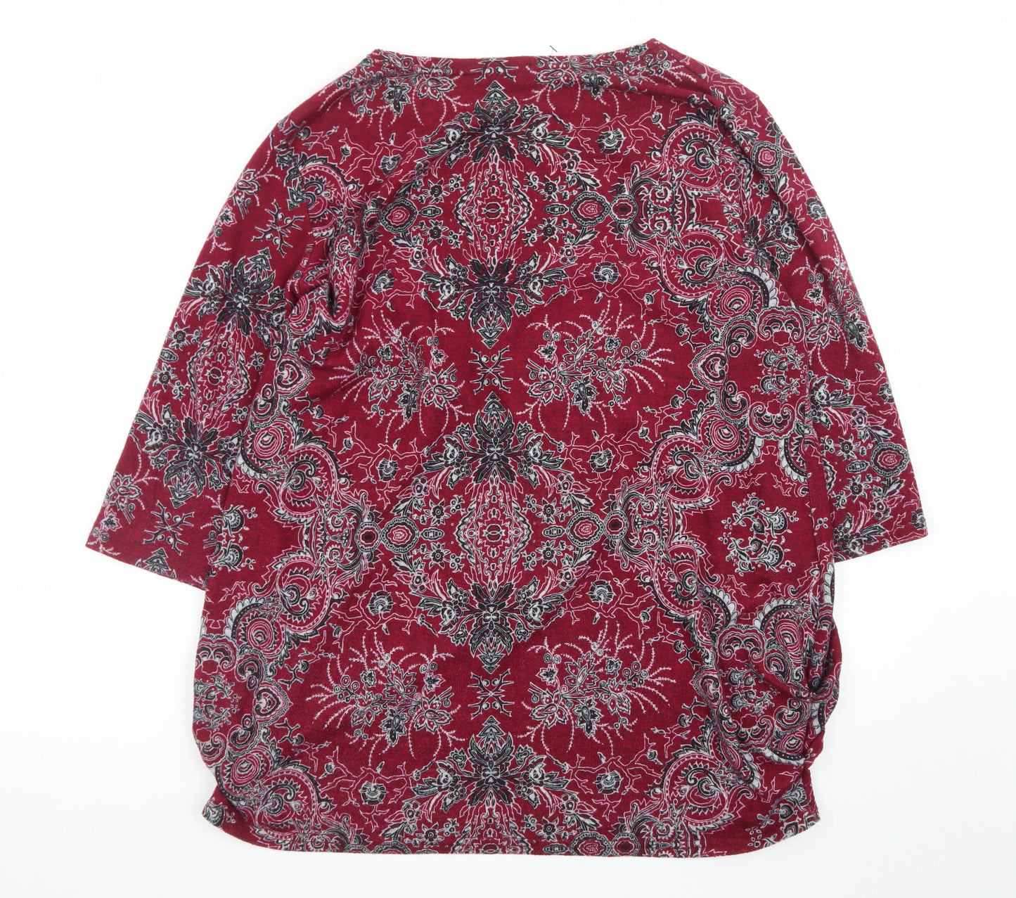 Klass Womens Red Paisley Tunic Jersey Top XL