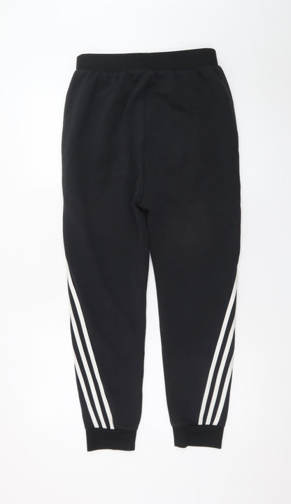 Adidas Boys Black Jogger Trousers 13-14 Years Elastic Waist Sportswear