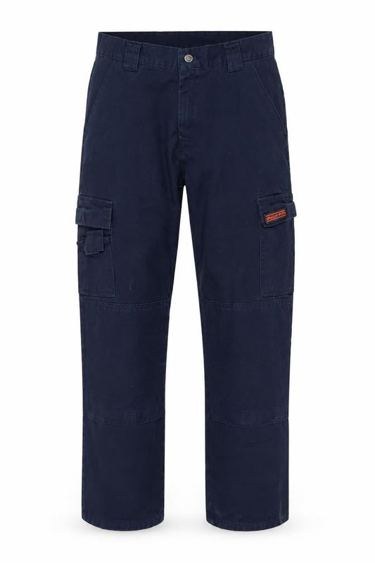 Wright Fits Men's Blue Cargo Work Trousers 30W 31L Cotton Regular Fit