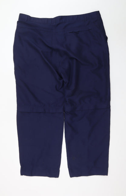 Crane Men’s Blue XL Convertible Cargo Trousers Outdoor Lightweight