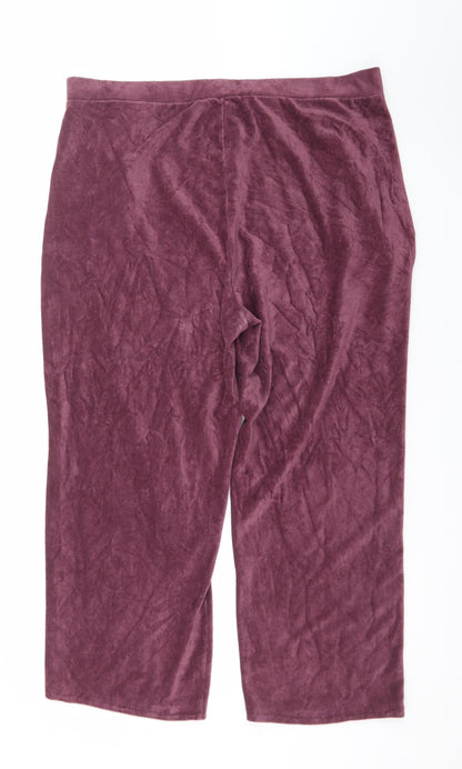 Dash Women’s Purple Velour Lounge Pants Size 20 Comfortable Trousers