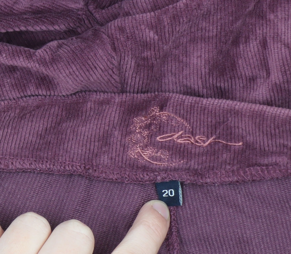 Dash Women’s Purple Velour Lounge Pants Size 20 Comfortable Trousers