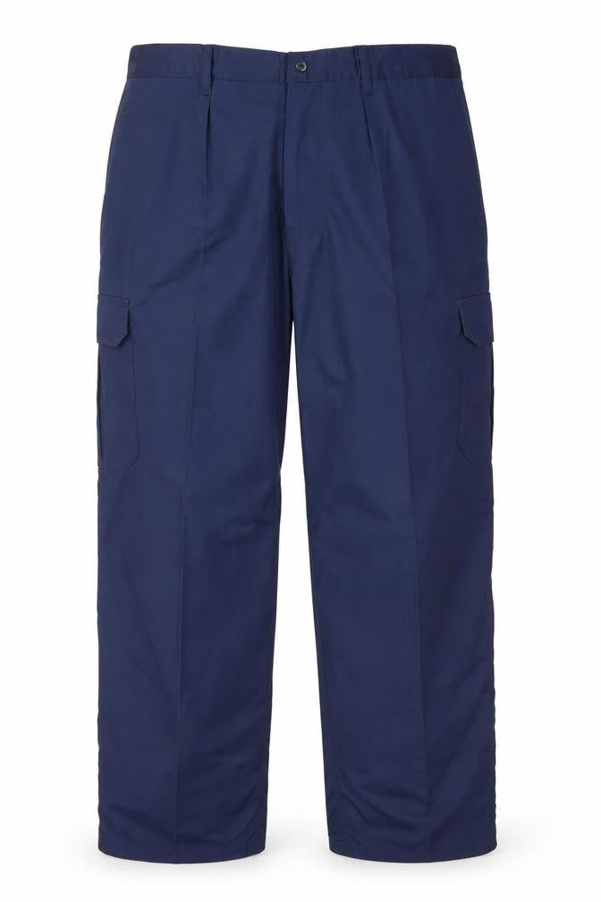 Blue Castle Men's Blue 2XL Cargo Work Trousers Polyester Cotton